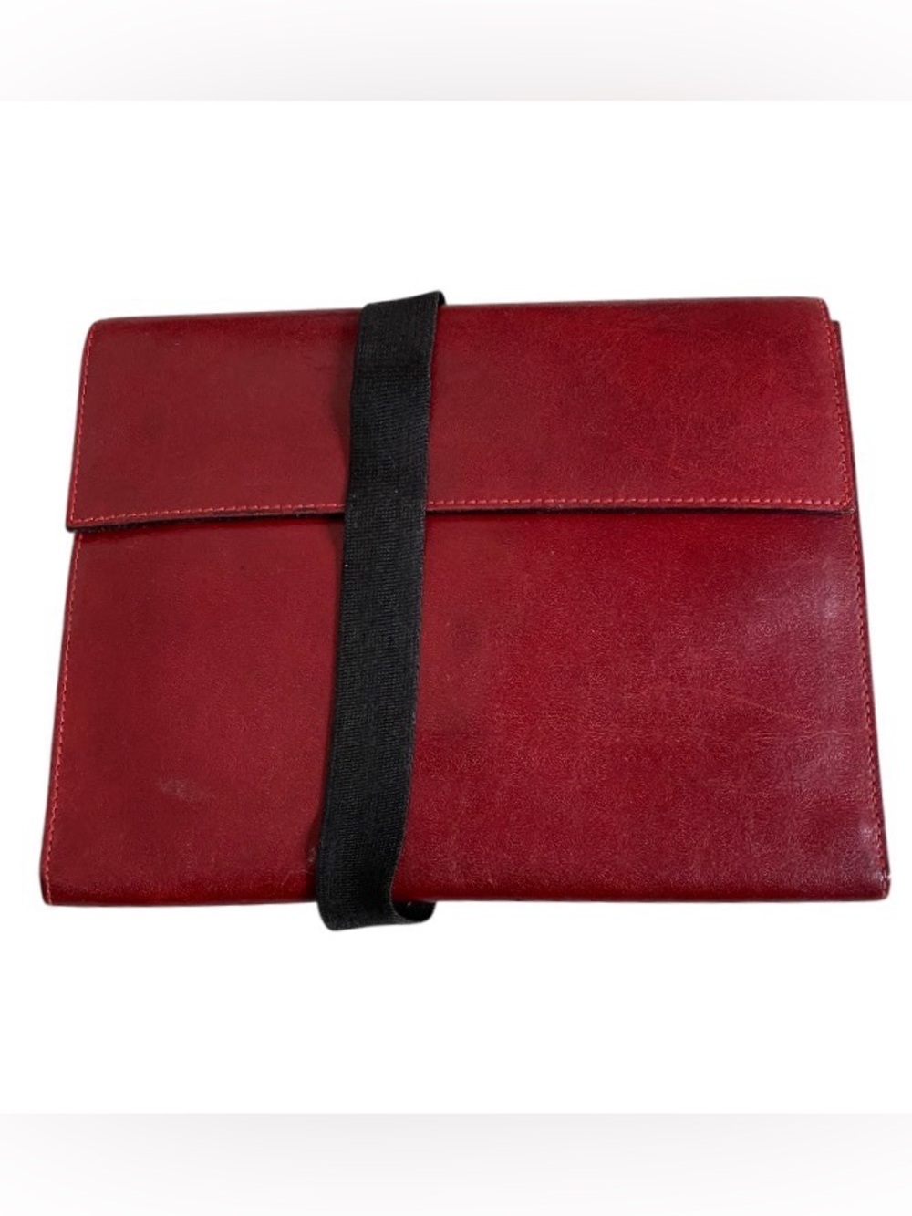 Johnny Farah genuine leather trifold  elastic burgundy organizer wallet(Unisex)